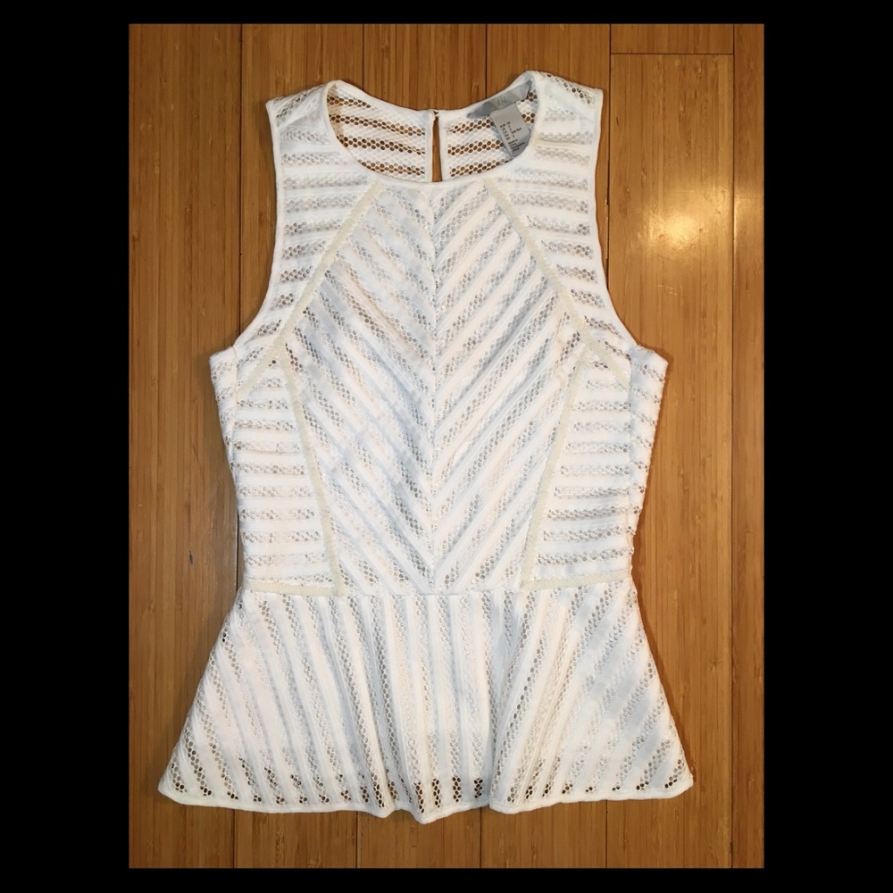 White H&M Tight Fitting Blouse